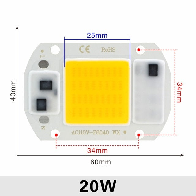 AC 220V 10W - 50W COB LED Chip Smart IC No Need Driver For Flood Light  Spotlight